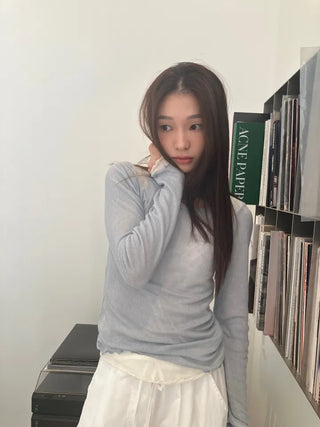 See-through Delicate Ribbed Tee