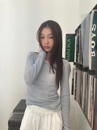 See-through Delicate Ribbed Tee