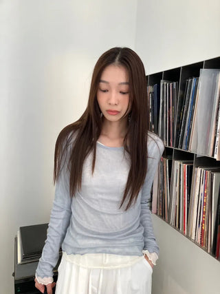 See-through Delicate Ribbed Tee