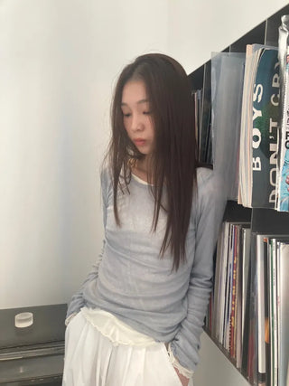 See-through Delicate Ribbed Tee