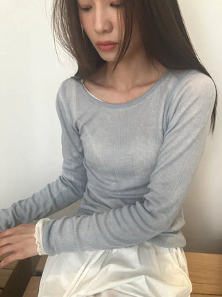 See-through Delicate Ribbed Tee