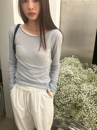 See-through Delicate Ribbed Tee