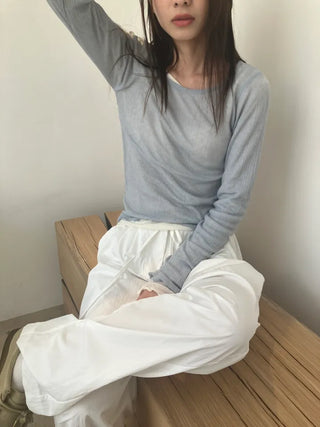 See-through Delicate Ribbed Tee