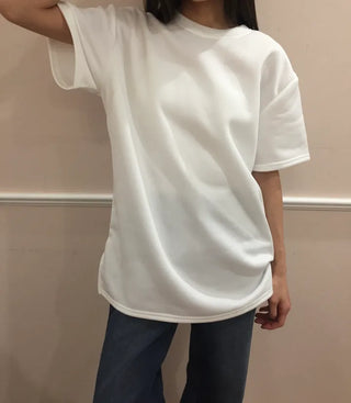 Cozy Fleece-Lined Basic Tee  Daily Loose Fit T-shirt