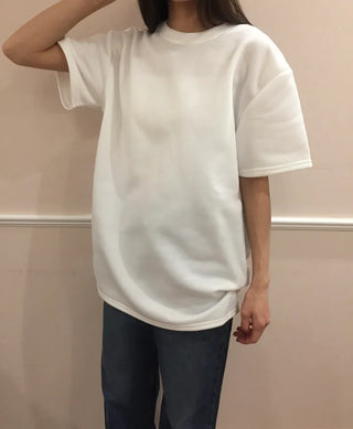 Cozy Fleece-Lined Basic Tee  Daily Loose Fit T-shirt
