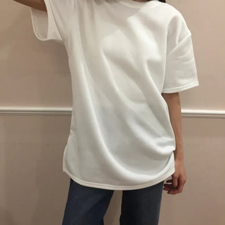 Cozy Fleece-Lined Basic Tee  Daily Loose Fit T-shirt