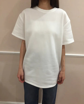 Cozy Fleece-Lined Basic Tee  Daily Loose Fit T-shirt