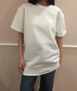 Cozy Fleece-Lined Basic Tee  Daily Loose Fit T-shirt