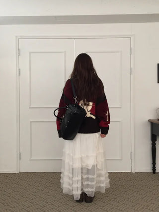 Spring Color-Block Knit Cardigan Loose Fit  Delicate Mood Daily Look