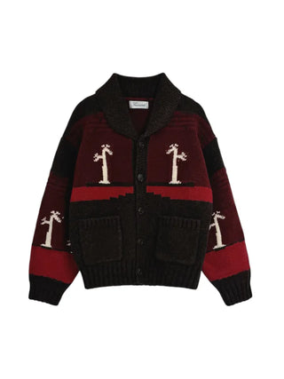 Spring Color-Block Knit Cardigan Loose Fit  Delicate Mood Daily Look