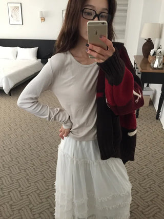 Spring Ribbed Slim Fit T-shirt  Delicate Daily Look