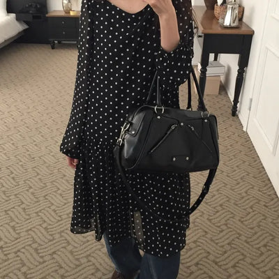Chiffon Polka Dot Dress, Delicate Fit, Long Length  Date Look