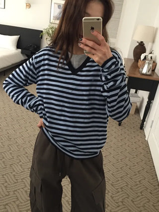 Spring Cotton Long-Sleeve T-Shirt Slim Fit  Delicate Mood Daily Look