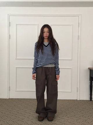 Spring Striped Knit Loose Fit  Delicate Mood Daily Look