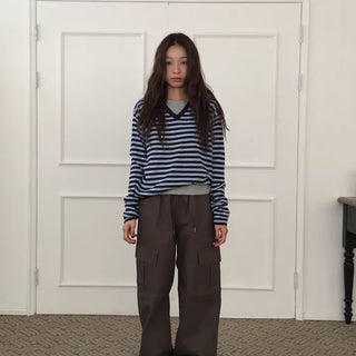 Four Seasons Cotton Cargo Pants High-Waisted Wide Fit  Street Look