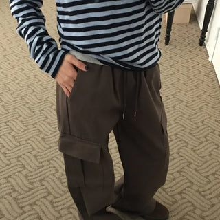 Four Seasons Cotton Cargo Pants High-Waisted Wide Fit  Street Look