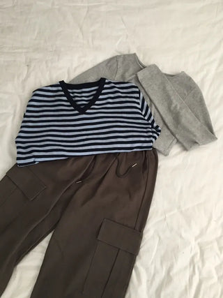 Four Seasons Cotton Cargo Pants High-Waisted Wide Fit  Street Look