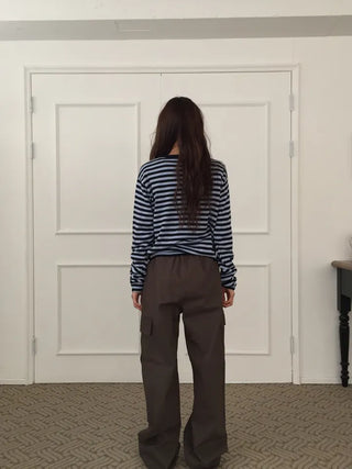 Four Seasons Cotton Cargo Pants High-Waisted Wide Fit  Street Look