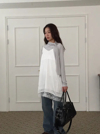 Spring Tie-Neck Slim Fit T-Shirt  Delicate Daily Look