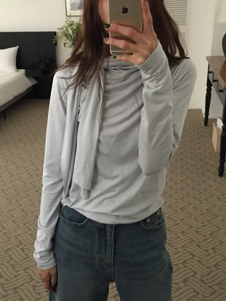Spring Tie-Neck Slim Fit T-Shirt  Delicate Daily Look