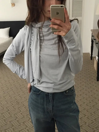 Spring Tie-Neck Slim Fit T-Shirt  Delicate Daily Look