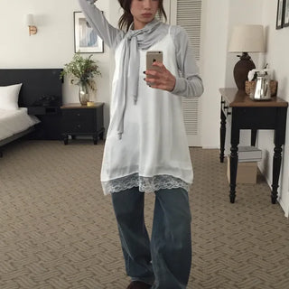 Spring Tie-Neck Slim Fit T-Shirt  Delicate Daily Look