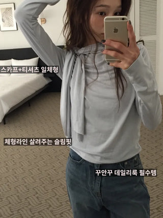 Spring Tie-Neck Slim Fit T-Shirt  Delicate Daily Look