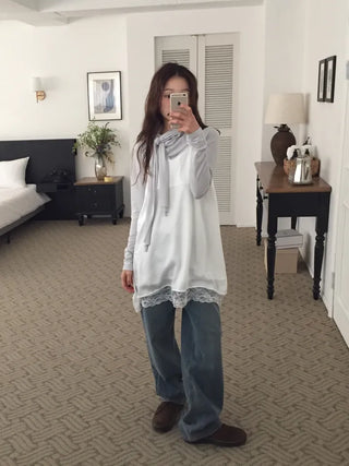 Spring Tie-Neck Slim Fit T-Shirt  Delicate Daily Look