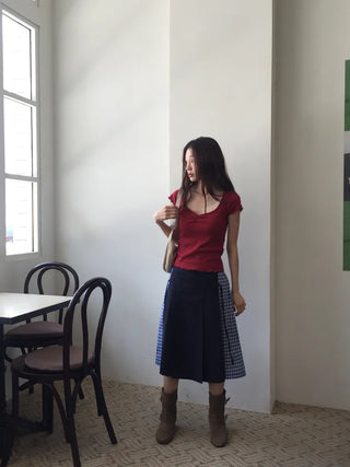 Written Check Skirt