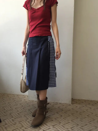 Written Check Skirt