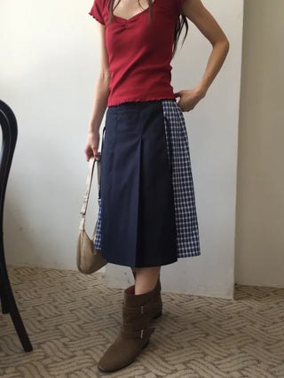 Written Check Skirt