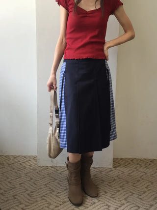 Written Check Skirt