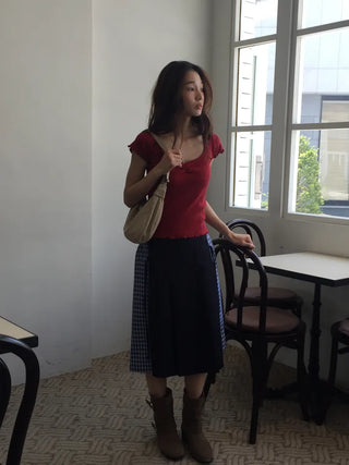 Written Check Skirt