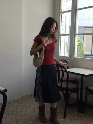 Written Check Skirt