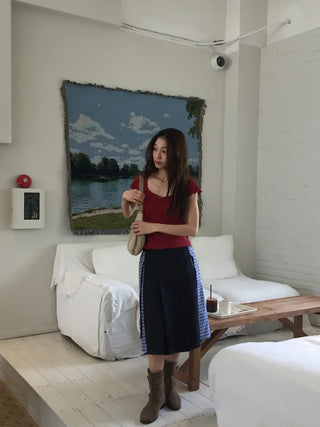 Written Check Skirt