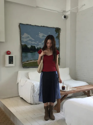 Written Check Skirt
