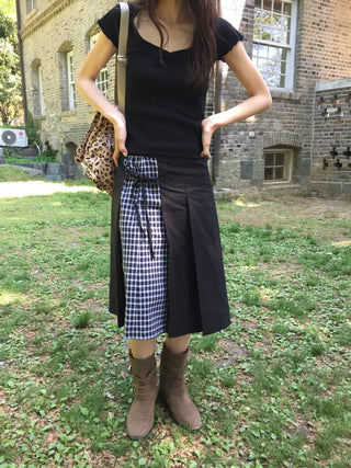 Written Check Skirt
