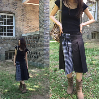Written Check Skirt