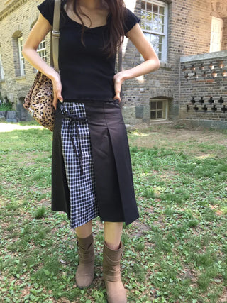 Written Check Skirt