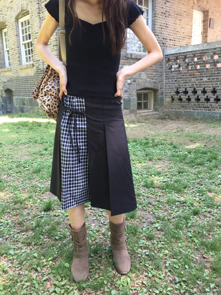 Written Check Skirt