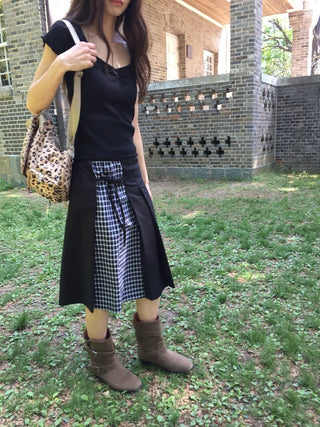 Written Check Skirt