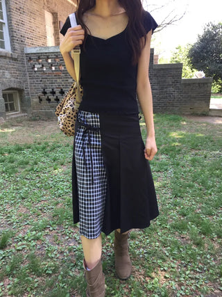 Written Check Skirt
