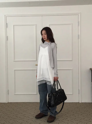 Four Seasons Denim Wide Pants Long Length  Jeans Casual Chic Look