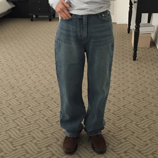Four Seasons Denim Wide Pants Long Length  Jeans Casual Chic Look