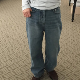 Four Seasons Denim Wide Pants Long Length  Jeans Casual Chic Look