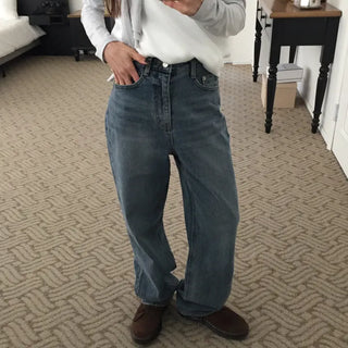 Four Seasons Denim Wide Pants Long Length  Jeans Casual Chic Look
