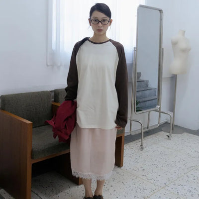 Daily Color Block Raglan Long Sleeve T-shirt