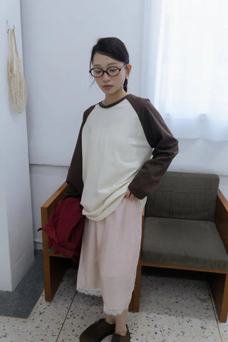 Daily Color Block Raglan Long Sleeve T-shirt