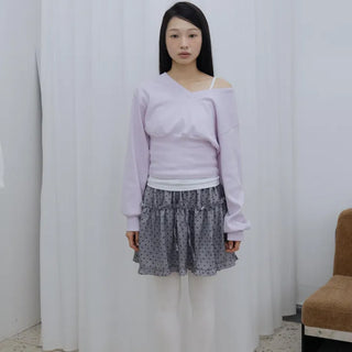 Cute Dot Frill Mini Skirt