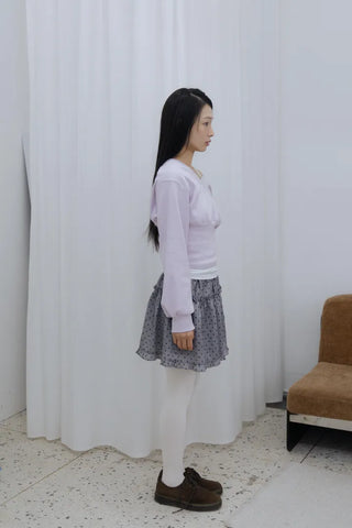 Cozy Fit V-Neck Shirred Long Sleeve T-Shirt